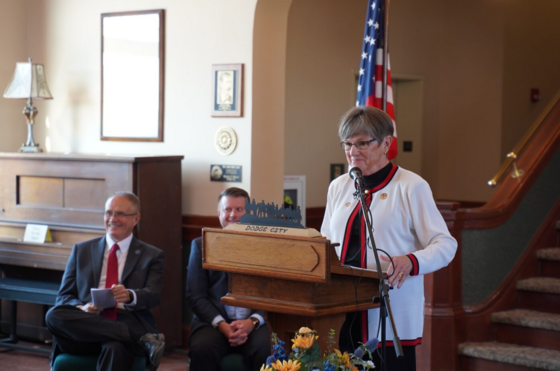 Governor Kelly at a KDOT funding announcement last month