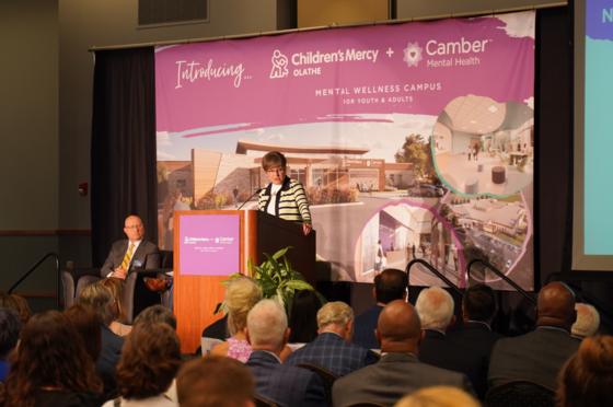 Governor Kelly at a groundbreaking for a mental health hospital in Olathe