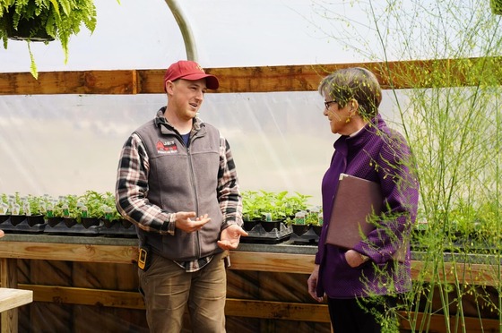 Governor Kelly during a visit to a family-owned farm