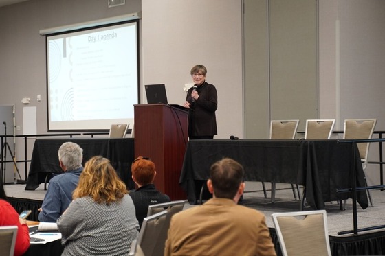 Governor Kelly speaks at the Ogallala Aquifer Summit earlier this year