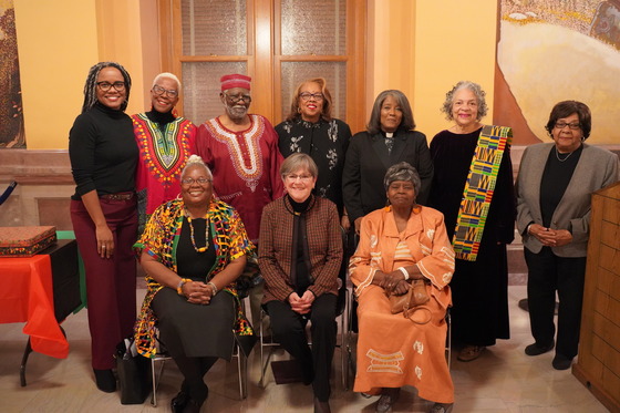 Governor Kelly with leaders at the Kwanzaa event