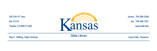 Letterhead Header for the State Library of Kansas