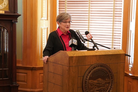 Governor Kelly speaking at an event earlier this month