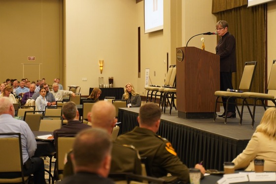 Governor Kelly speaking at the Governor's Water Conference in November