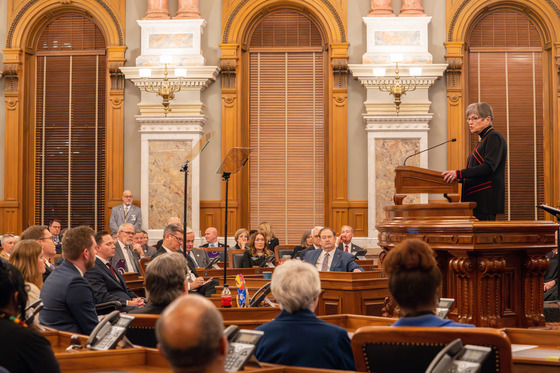 Governor Kelly delivering her 2025 State of the State Address