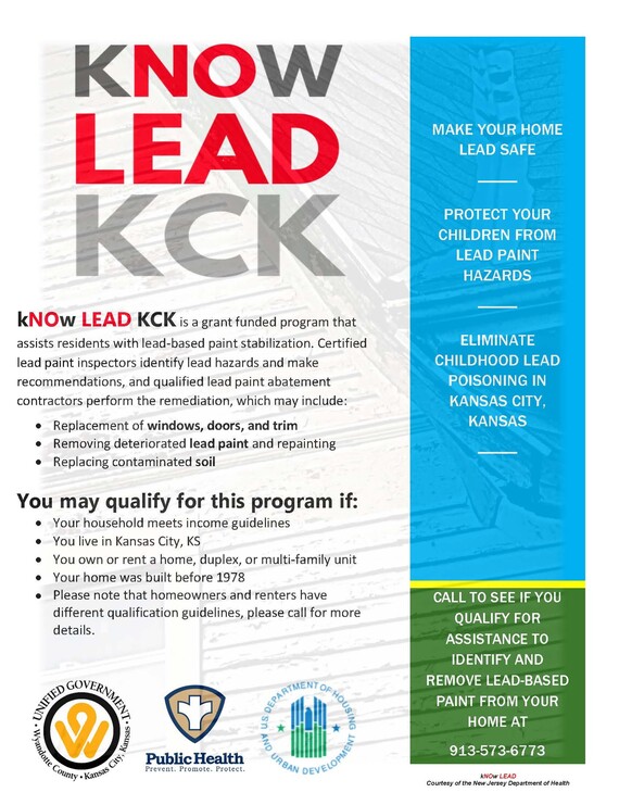 kNOw Lead KCK Informational Flyer -- Make sure your home is lead-safe.