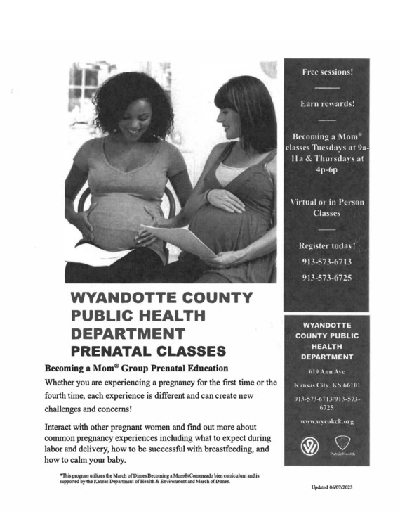 Prenatal Classes through the Wyandotte County Public Health Department