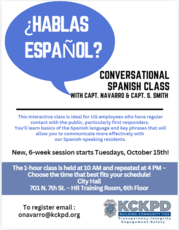 KCKPD Conversational Spanish Class October 2024
