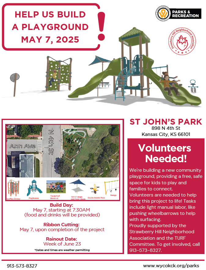 St. Johns Volunteer Park Build - Flyer 2025 May 7th
