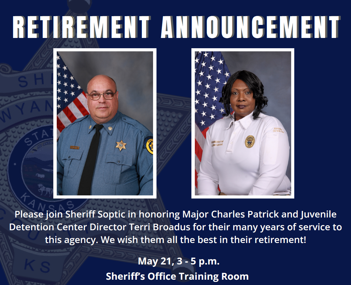Sheriff Office May 2025 Retirement announcement 