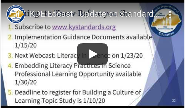 Update on Standards Resources Webcast