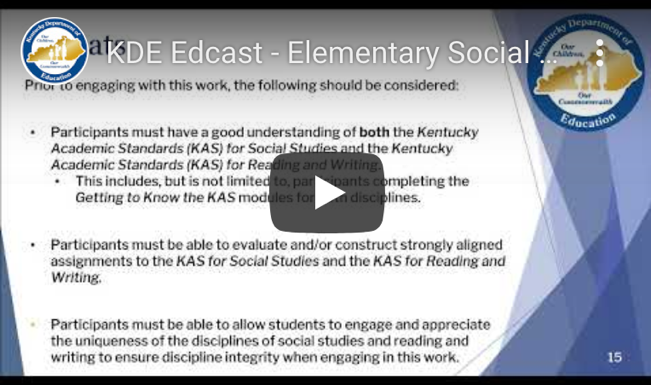 Elementary Social Studies Webcast