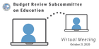 Budget Review Subcommittee on Education Virtual Meeting, October 21, 2020
