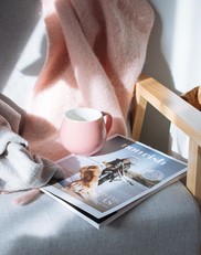 Coffee and magazine image