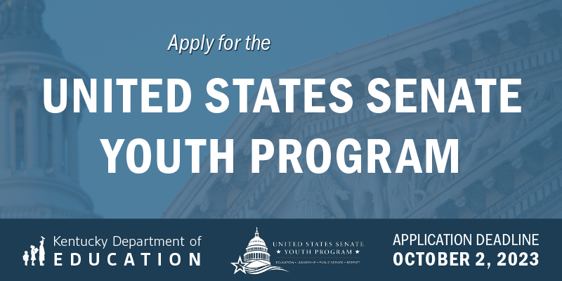 Apply for the U.S. Senate Youth Program. Application deadline Oct. 2, 2023.