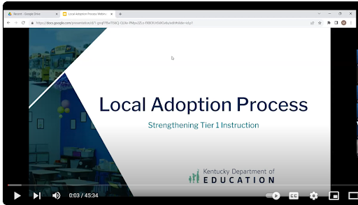 Local Adoption Process: Strengthening Tier 1 Instruction webinar thumbnail