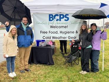 KDE staff visit Bullitt County Schools to support the 24 hour homeless challenge.