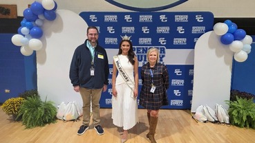 Pictured left to right: Zach Stumbo (KDE), Miss Kentucky 2025 Ariana Rodriguez, and Dee Thompson (Spencer County).