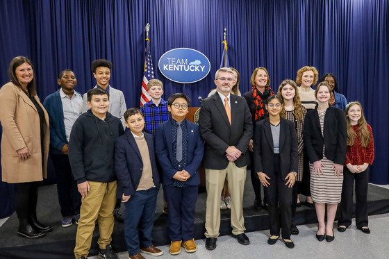 Commissioner Fletcher with GT students