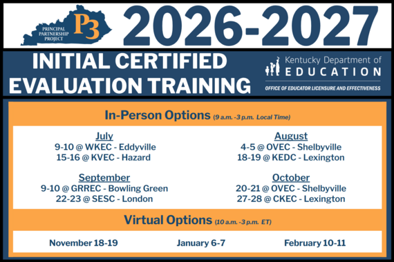 Initial Certified Evaluation Training Dates
