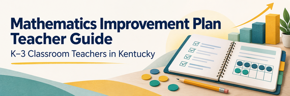 Mathematics Improvement Plan Teacher Guide for Kentucky K–3 teachers, with a planning notebook, math counters and progress bars.