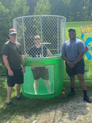 Officers at dunking booth