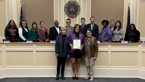 Photo of Councilmembers with Darlene Thomas 