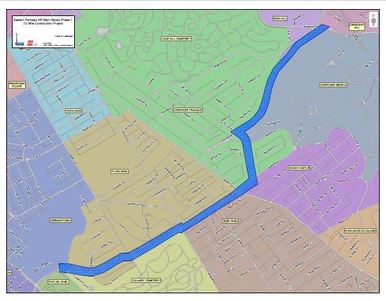 Eastern Parkway water work map