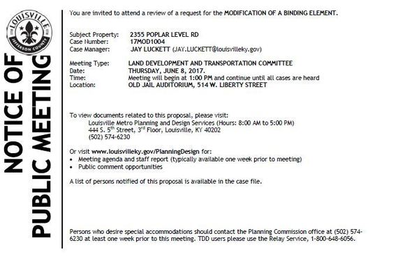 notice re 2355 Poplar Level