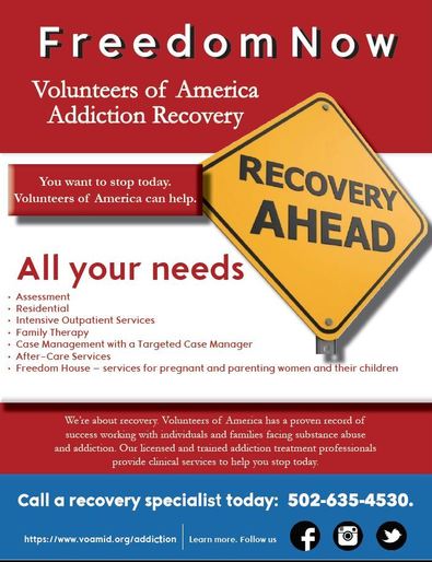 VOA Addiction Recovery flyer