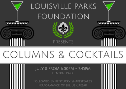 Columns and cocktails flyer