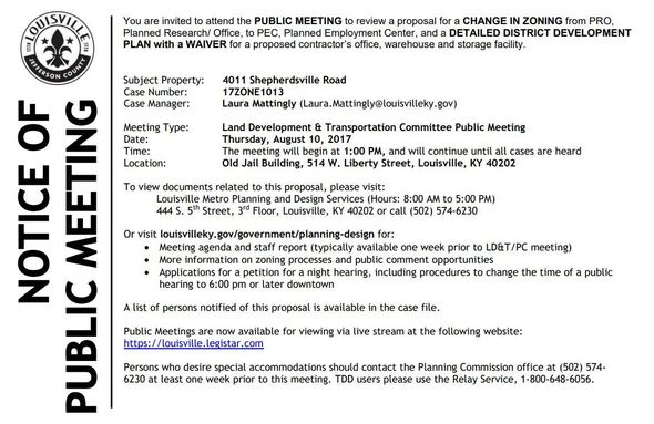 notice re 4011 shep rd