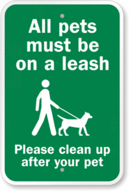 dog leash sign