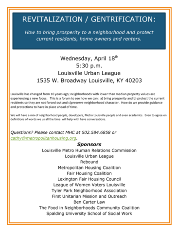 gentrification flyer