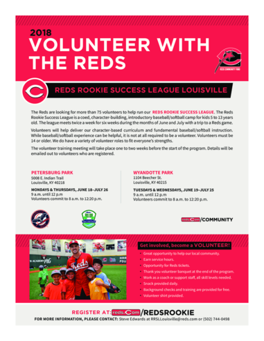 volunteer with the Reds flyer