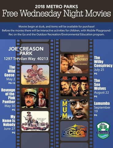 Movies at Creason Park flyer