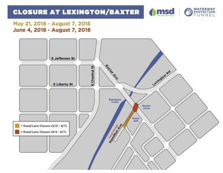 MSD closure for Baxter updated map