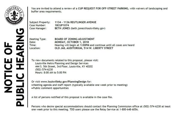 1134 Reutlinger notice