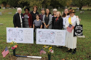 Group preparing at Cemetery