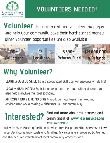 Tax volunteers needed