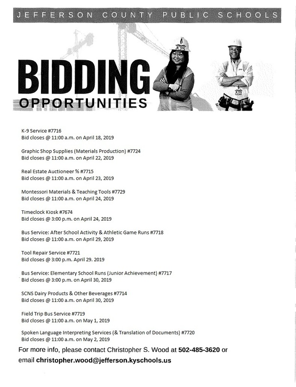 Bidding Opportunities with JCPS