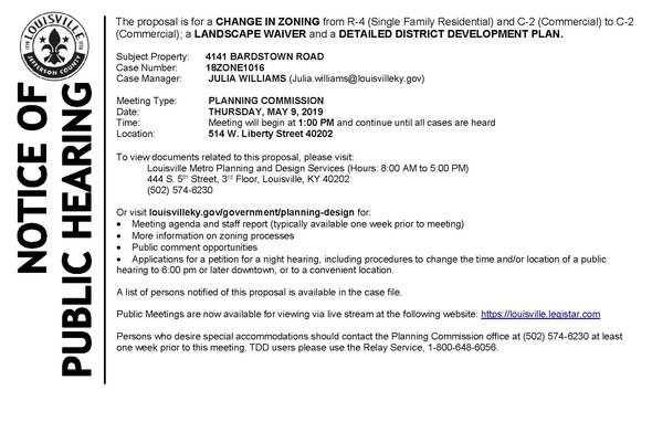 notice for 4141 Bardstown