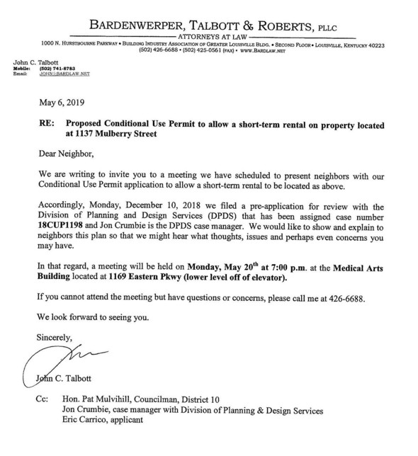 1137 mulberry neighbor meeting notice