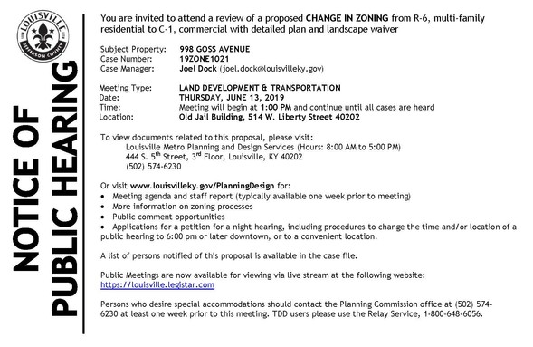 June 13 Goss hearing