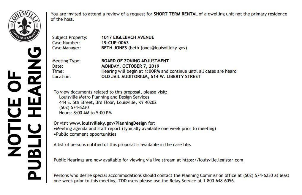 notice for 1017 Eiglebach