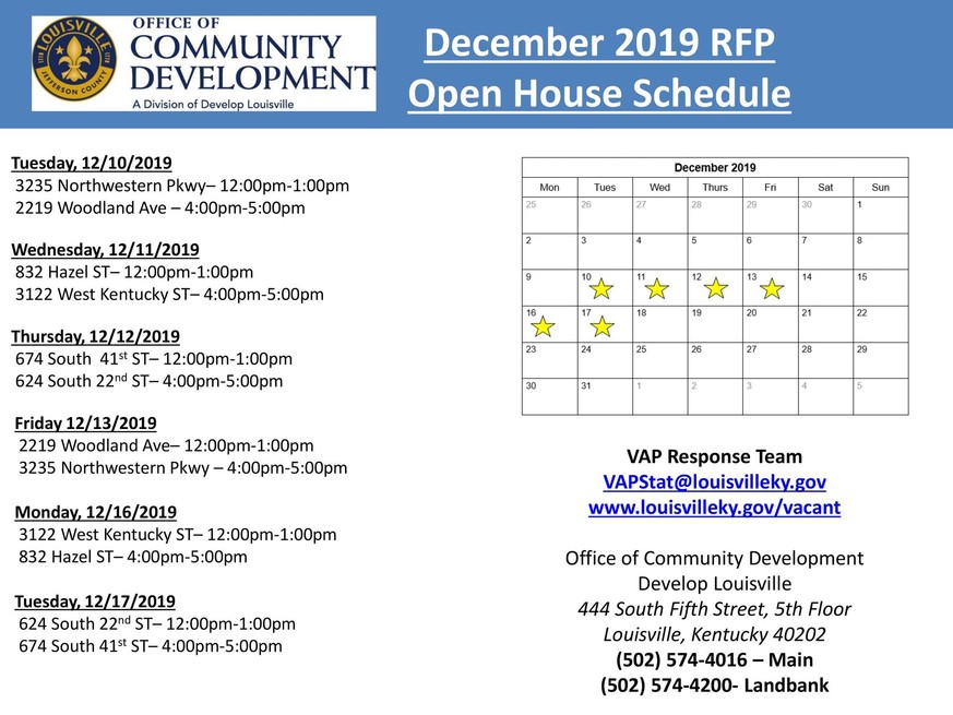 New RFP Properties for December