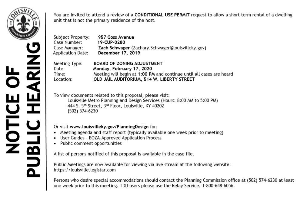 BOZA notice re 957 Goss