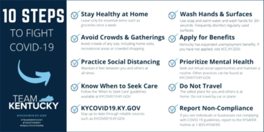 10 steps to prevent COVID-19 Team Kentucky