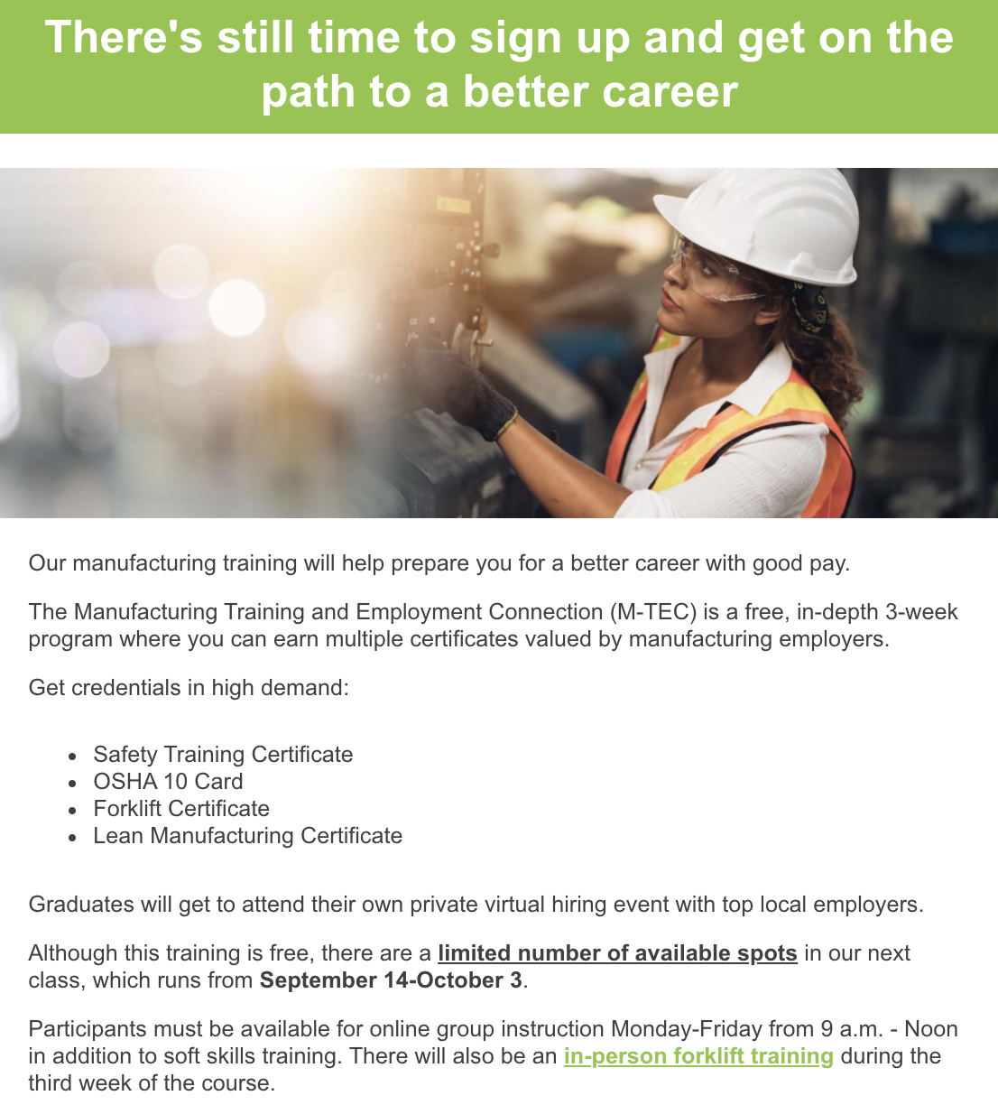 manufacturing training