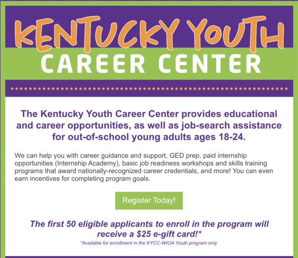 KY Youth Career Center Update